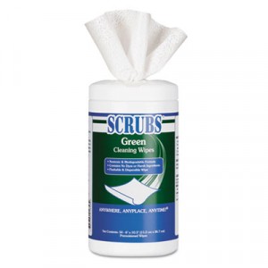 Cleaning Wipes, 6x10 1/2, White, Light Citrus Scent, 50/Container
