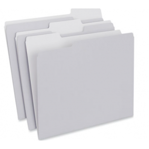 File Folders 1/3 Cut Asstd. One Ply Top Tab Gray 100/BX