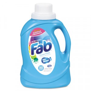 Fab Ultra 2X Liquid Laundry Detergent, Ocean Breeze, 50oz, Bottle