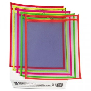 Stitched Shop Ticket Holder, Neon, Assorted 5 Colors, 9x12