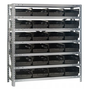 Shelf Bin - Complete Steel Package 18" x 36" x 39" Black