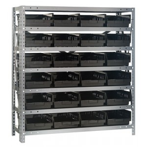 Shelf Bin - Complete Steel Package 18" x 36" x 39" Black