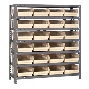 Shelf Bin - Complete Steel Package 18" x 36" x 39" Ivory