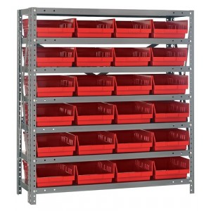 Shelf Bin - Complete Steel Package 18" x 36" x 39" Red