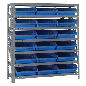 Shelf Bin - Complete Steel Package 18" x 36" x 39" Blue