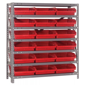 Shelf Bin - Complete Steel Package 18" x 36" x 39" Red