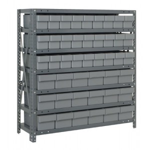 Closed 7 Shelf Unit with Super Tuff Drawers 24" x 36" x 39" Gray