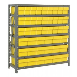 Closed 7 Shelf Unit with Super Tuff Drawers 24" x 36" x 39" Yellow