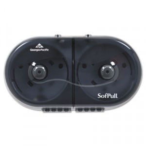 SofPull Mini Centerpull Twin-Roll Dispenser, 16 3/8w x 7 1/5d x 9 3/10h, Smoke