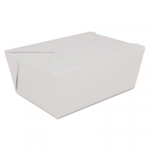 ChampPak Retro Carryout Boxes, Paperboard, 7-3/4x5-1/2x3-1/2, White