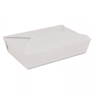 ChampPak Retro Carryout Boxes, Paperboard, 7-3/4x5-1/2x1-7/8, White