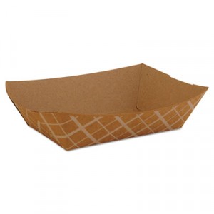 Paper Food Baskets, Brown/White Check, 2 lb Capacity