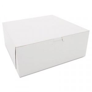 Box Cake 10x10x4 White Outside 100/CS