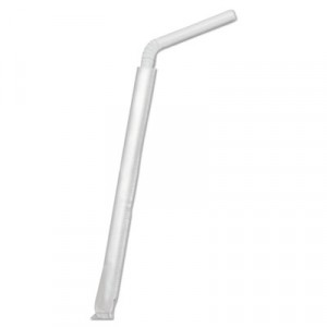 Flex Straws, 7 3/4", Translucent, Individually Wrapped