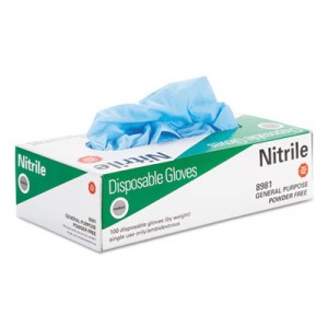 Powder-Free Nitrile General-Purpose Gloves, Medium, Blue, 5 mil