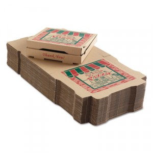 Corrugated Pizza Boxes, 12w x 12d x 1 3/4h, Kraft