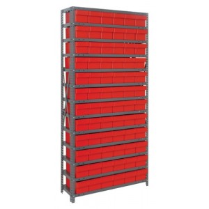 Euro Drawers Shelving System 18" x 36" x 75" Red