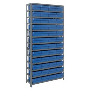 Euro Drawers Shelving System 18" x 36" x 75" Blue