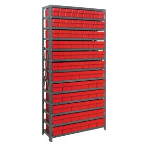 Euro Drawers Shelving System 18" x 36" x 75" Red