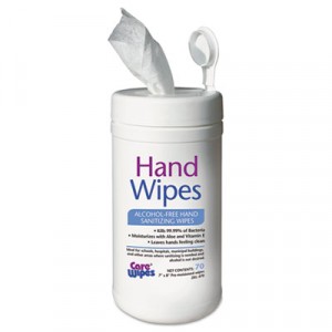 Alcohol Free Hand Sanitizing Wipes, 7x8, White