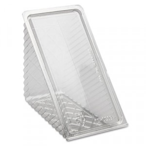 Hinged Lid Sandwich Wedges, Plastic, Clear, 6 1/2x3x3 1/4