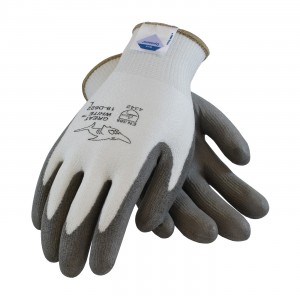 Glove DyneemaLycra White Gray Polyurethane Coated Palm LG 12PR/PKG 12/CS