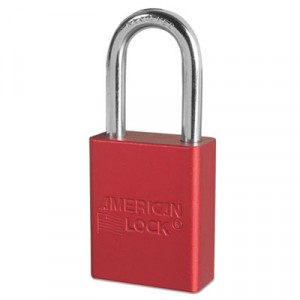 Solid Aluminum Padlocks, 1 1/2" Wide, Red, 2 Keys