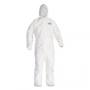 KLEENGUARD A20 Elastic Back and Cuff Hooded Coveralls, 4X-Large, White