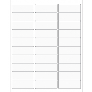 Label 1x2.625 White Laser Printer 7500/BX