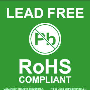 Label 2x2 "Lead Free ROHS Compliant" 500/RL