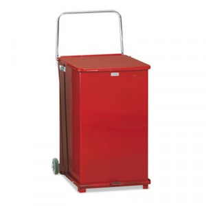 Defenders Biohazard Step Can, Square, Steel, 40 gal, Red