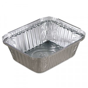 Oblong Aluminum Food Pans, 15oz, 5 1/16w x 4 1/16d x 1 5/8h