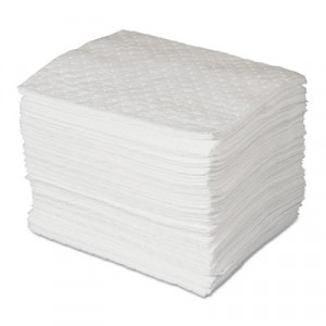MAXX Enhanced Oil-Only Sorbent Pads, .3gal, 15w x 19l, White