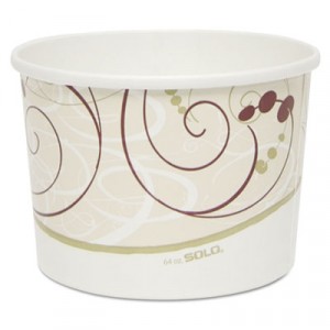 Flexstyle Double Poly Paper Containers, Symphony Design, 64 oz, 25/Pack