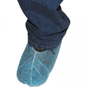 Disposable Shoe Covers, XL, Spun-Bonded Polypropylene, Blue