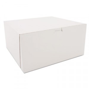 Tuck-Top Bakery Boxes, White, Paperboard, 12x12x6