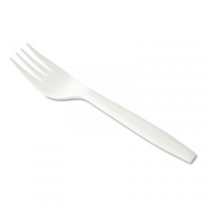 Laguna Mediumweight Plastic Utensils, Forks, White