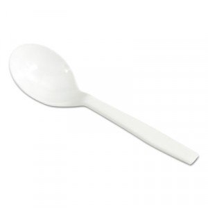 Laguna Mediumweight Plastic Utensils, Soup Spoon, White