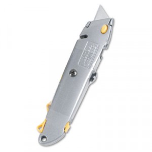 Quick-Change Utility Knife w/Retractable Blade & Twine Cutter, Silver