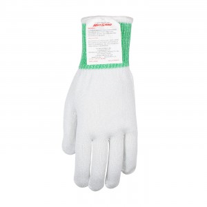 S-Steel/Silica Fiber w/Dyneema & Poly Cover, Med Wgt, Wht, Blue Cuff Size Medium