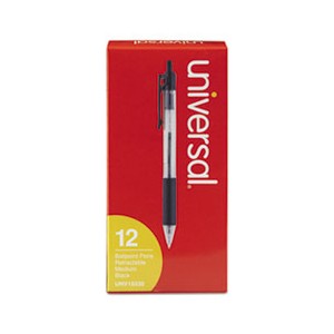 Pen Black Ballpoint Retractable 12/bx