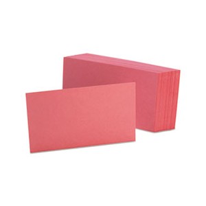 Index Card 3x5 Cherry Unruled 100/PKG