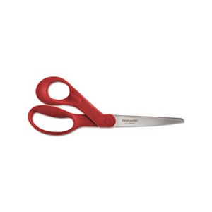 Finest Left-Hand Scissors, 8'' length, 3-3/10'' Cut, Red