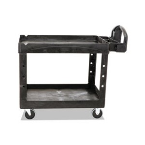 Heavy-Duty Utility Cart Two-Shelf 25.9wx45.2dx32.2 Black