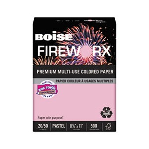 Paper 8.5x11 Premium 20# powder Pink 500/RM