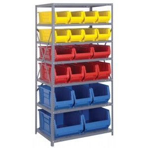 Heavy-duty steel units with hulk 24" containers 24" x 36" x 75" Blue