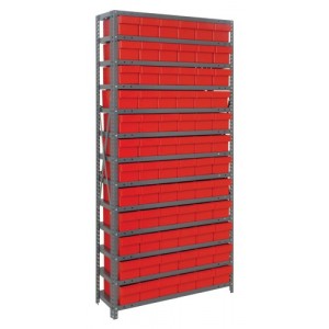Euro Drawers Shelving System 24" x 36" x 75" Red