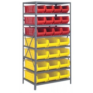 Hulk Shelving System - Complete Package 24" x 36" x 75" Red