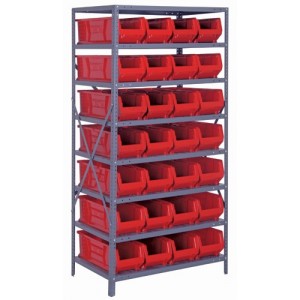 Hulk Shelving System - Complete Package 24" x 36" x 75" Red