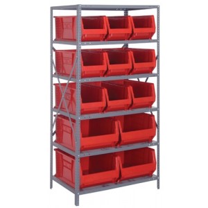 Hulk Shelving System - Complete Package 24" x 36" x 75" Red